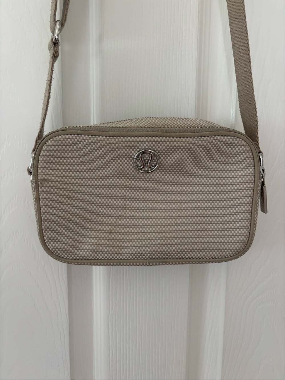 lululemon athletica Taupe Textured Crossbody Bag with Adjustable Strap